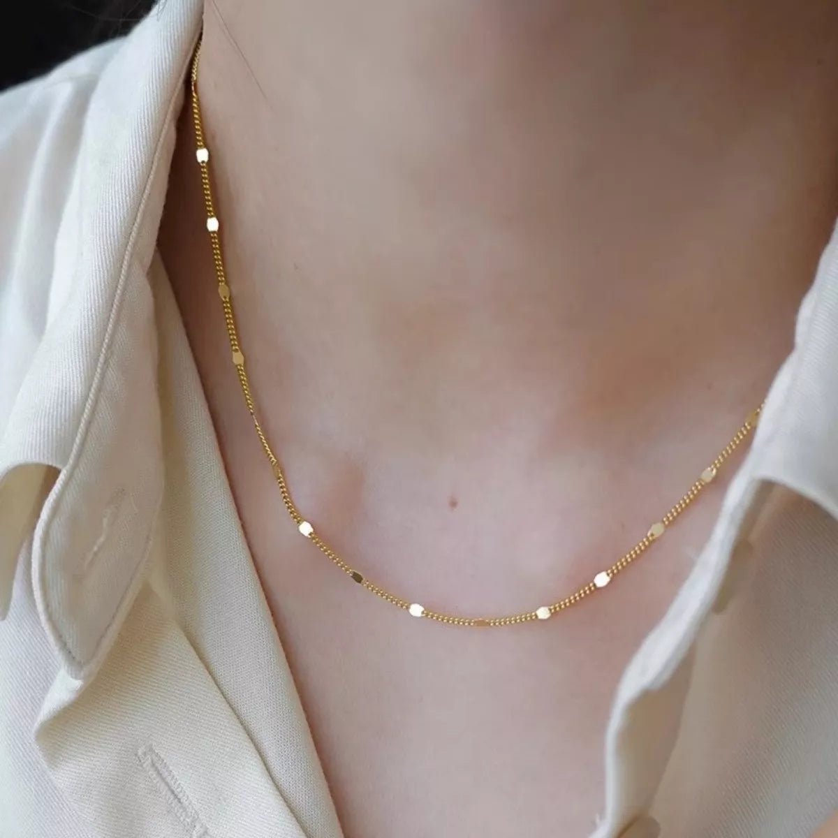 18K Gold-Plated 925 Sterling Silver Chain Necklace - TheMomCo.