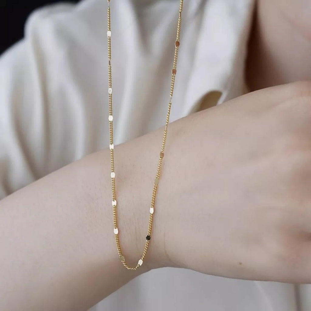 18K Gold-Plated 925 Sterling Silver Chain Necklace - TheMomCo.