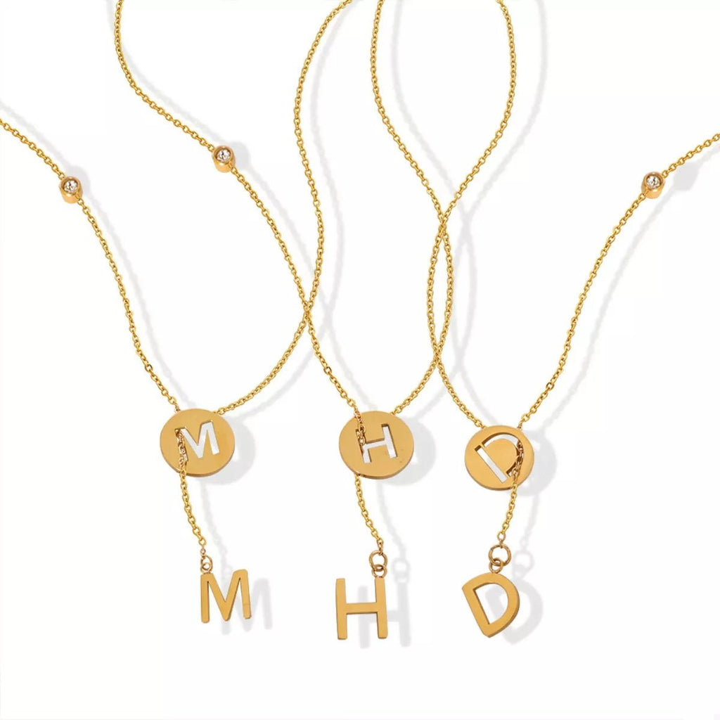 18K Gold-Plated Titanium Steel Letter Pendant Necklace - TheMomCo.