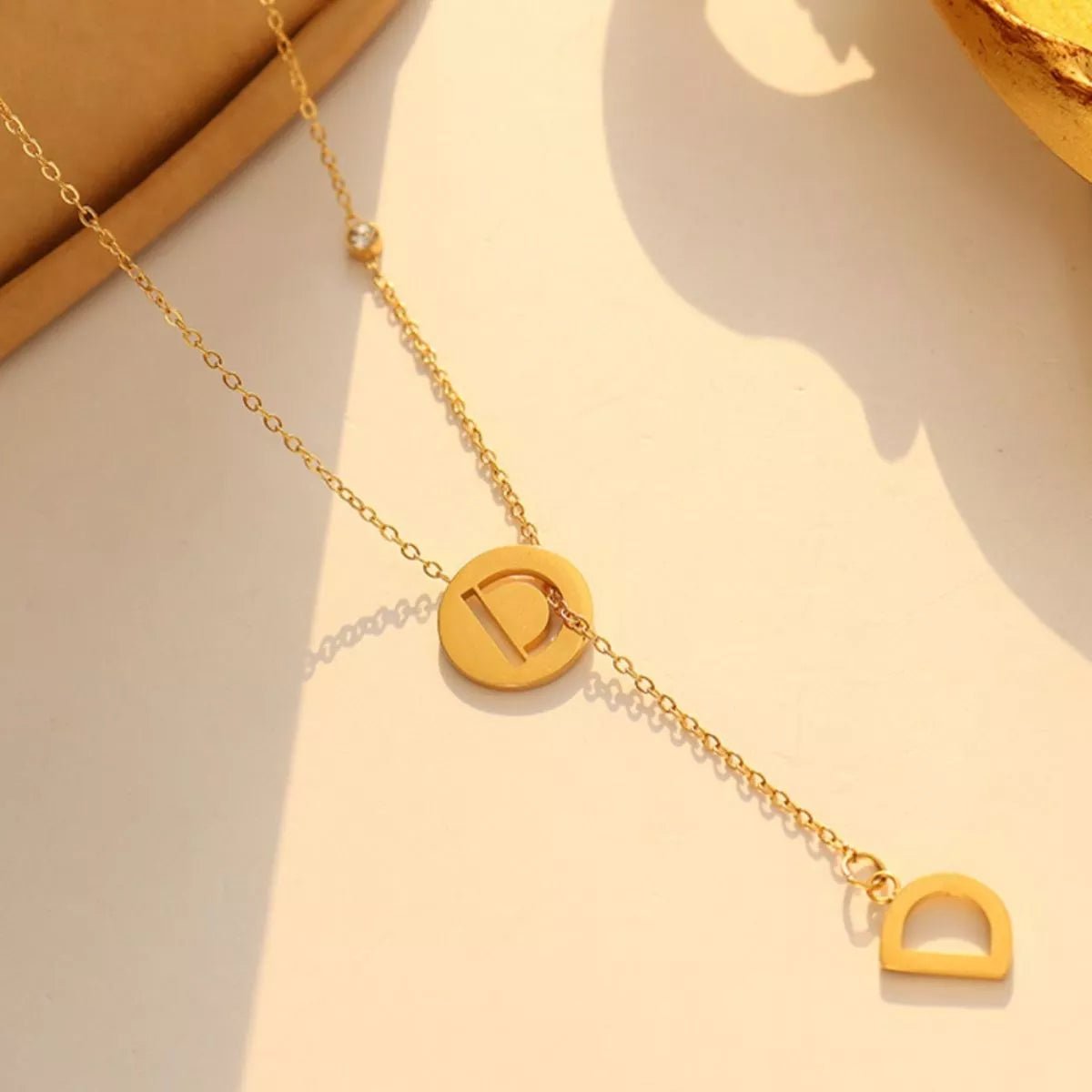 18K Gold-Plated Titanium Steel Letter Pendant Necklace - TheMomCo.