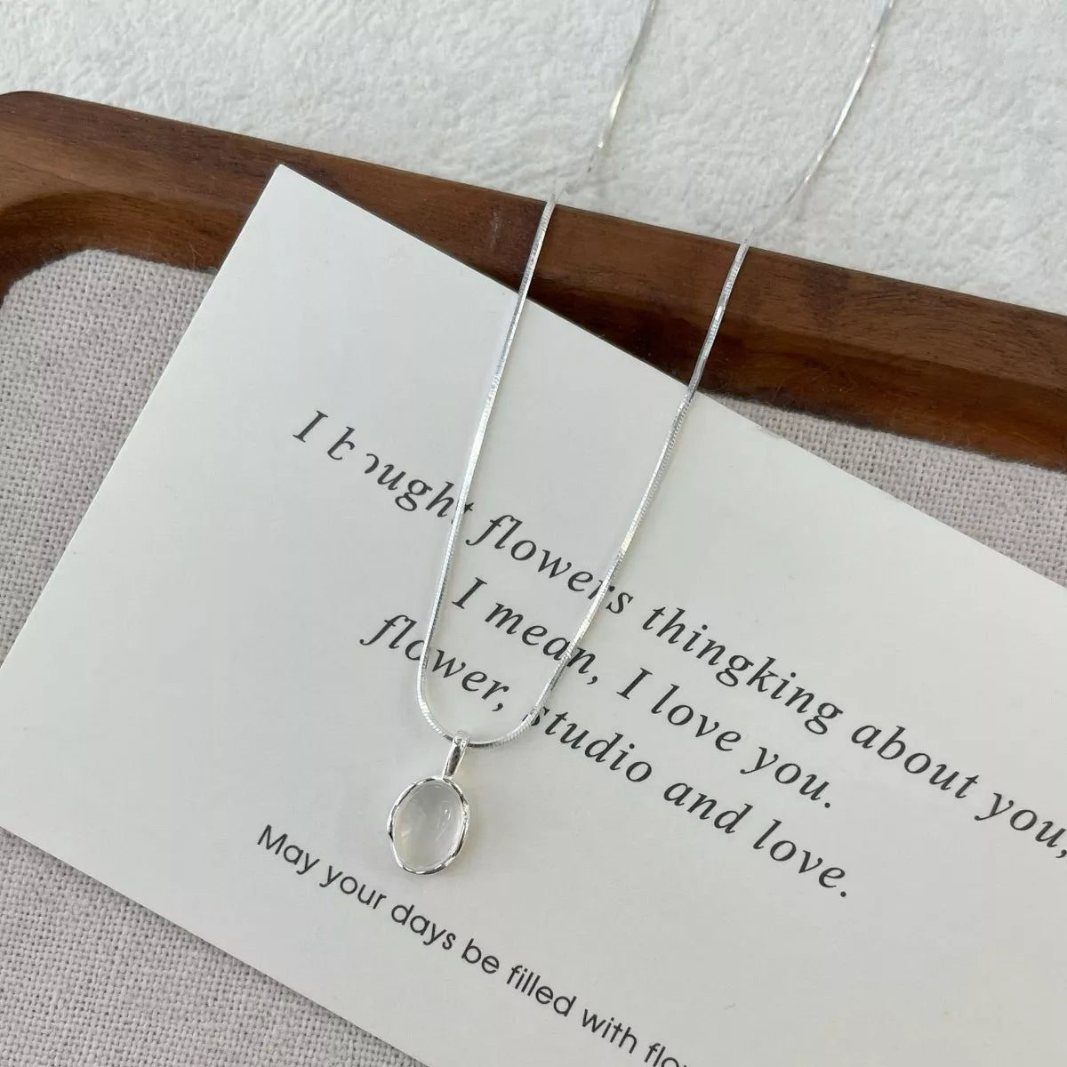 925 Sterling Silver Agate Pendant Necklace - TheMomCo.