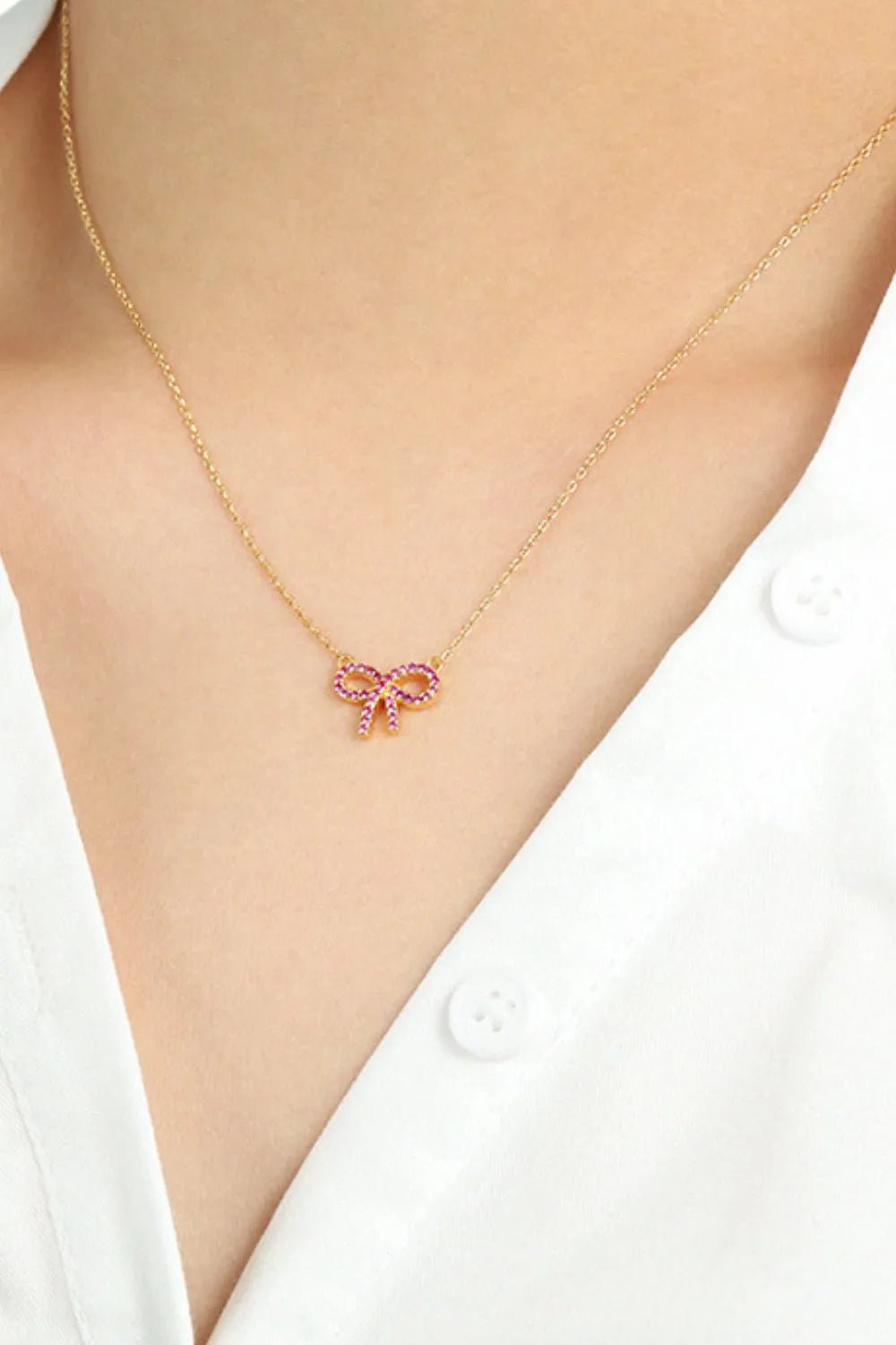 925 Sterling Silver Bow Necklace - TheMomCo.