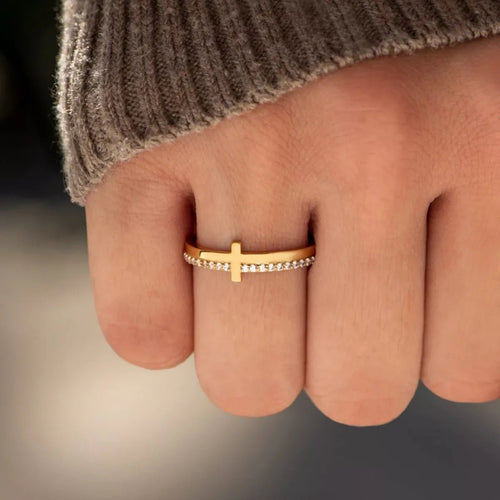925 Sterling Silver Cross Ring - TheMomCo.