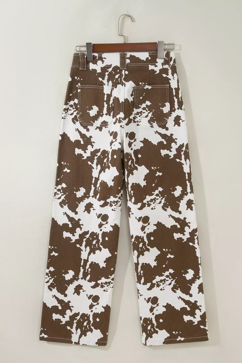 Abstract Pattern Regular Fit Full-Length Western Style Jeans - TheMomCo.