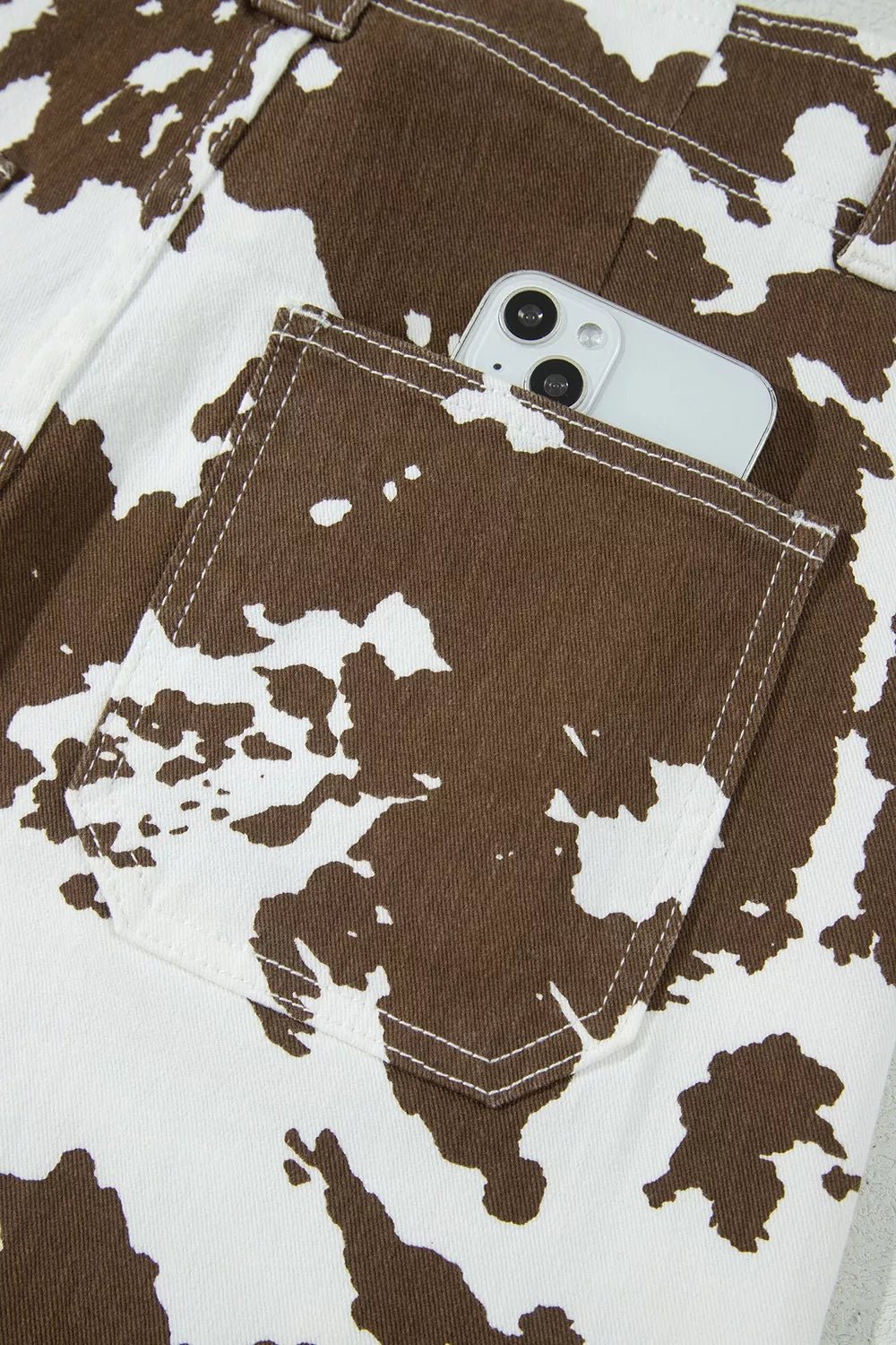 Abstract Pattern Regular Fit Full-Length Western Style Jeans - TheMomCo.
