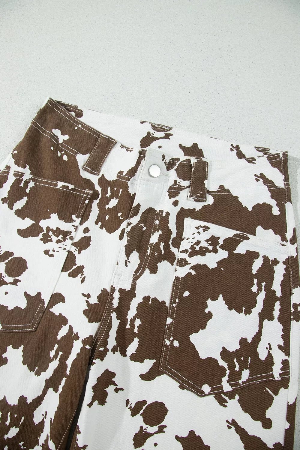 Abstract Pattern Regular Fit Full-Length Western Style Jeans - TheMomCo.