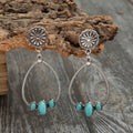 Artificial Turquoise Teardrop Earrings - TheMomCo.
