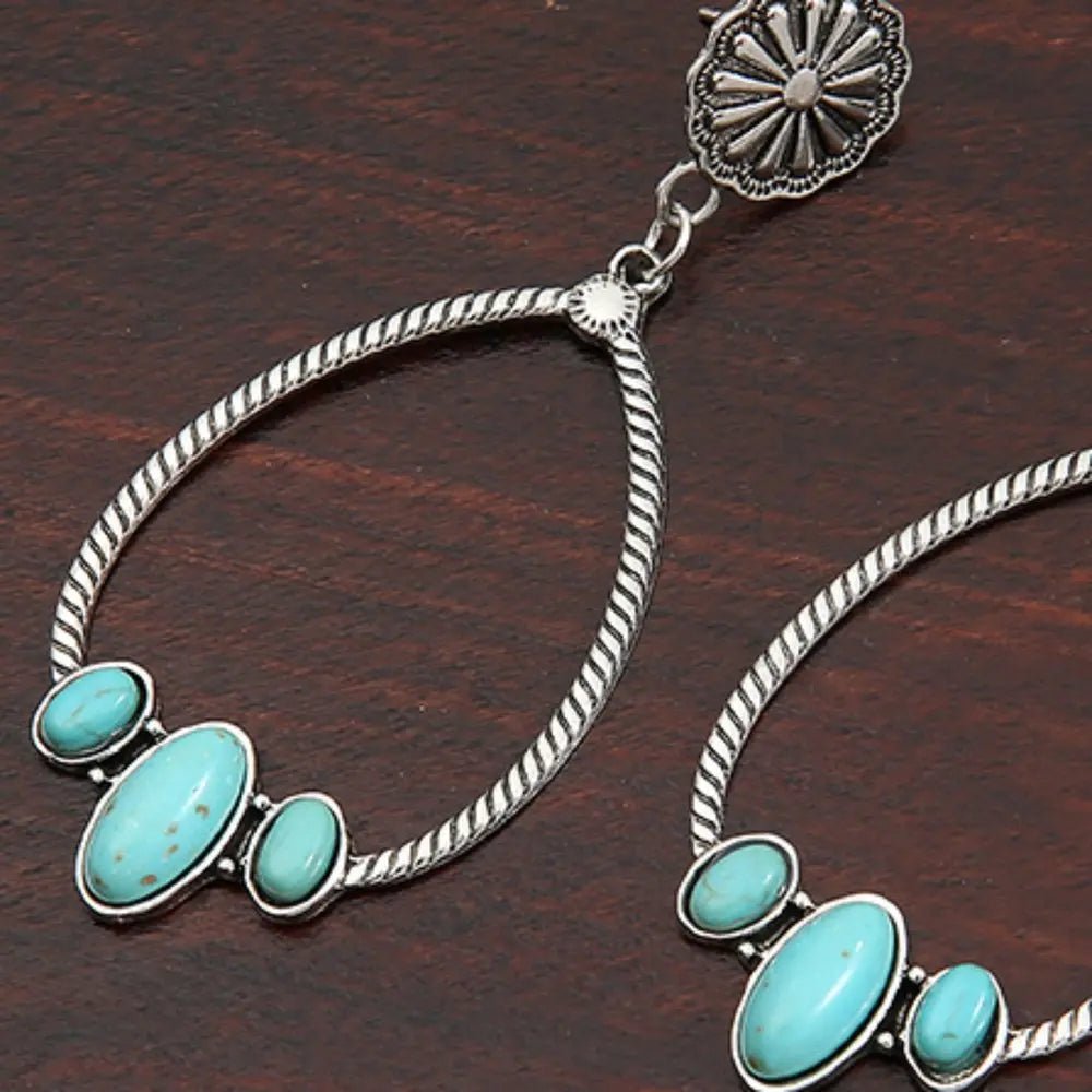 Artificial Turquoise Teardrop Earrings - TheMomCo.