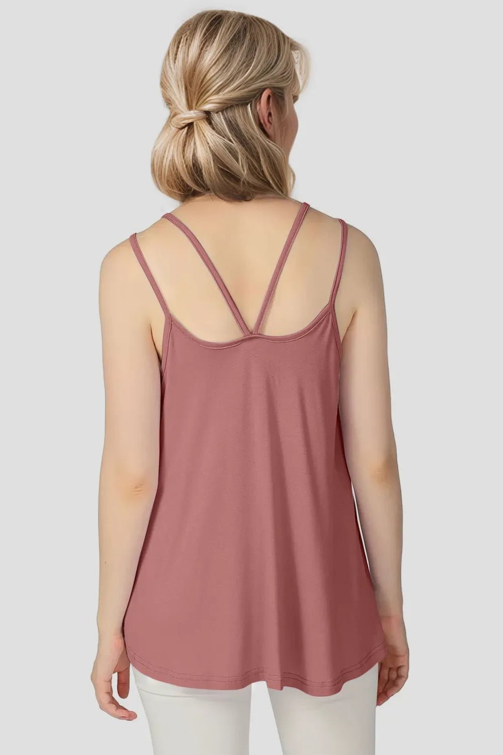 Basic Bae Bamboo Scoop Neck Double Spaghetti Straps Cami - TheMomCo.