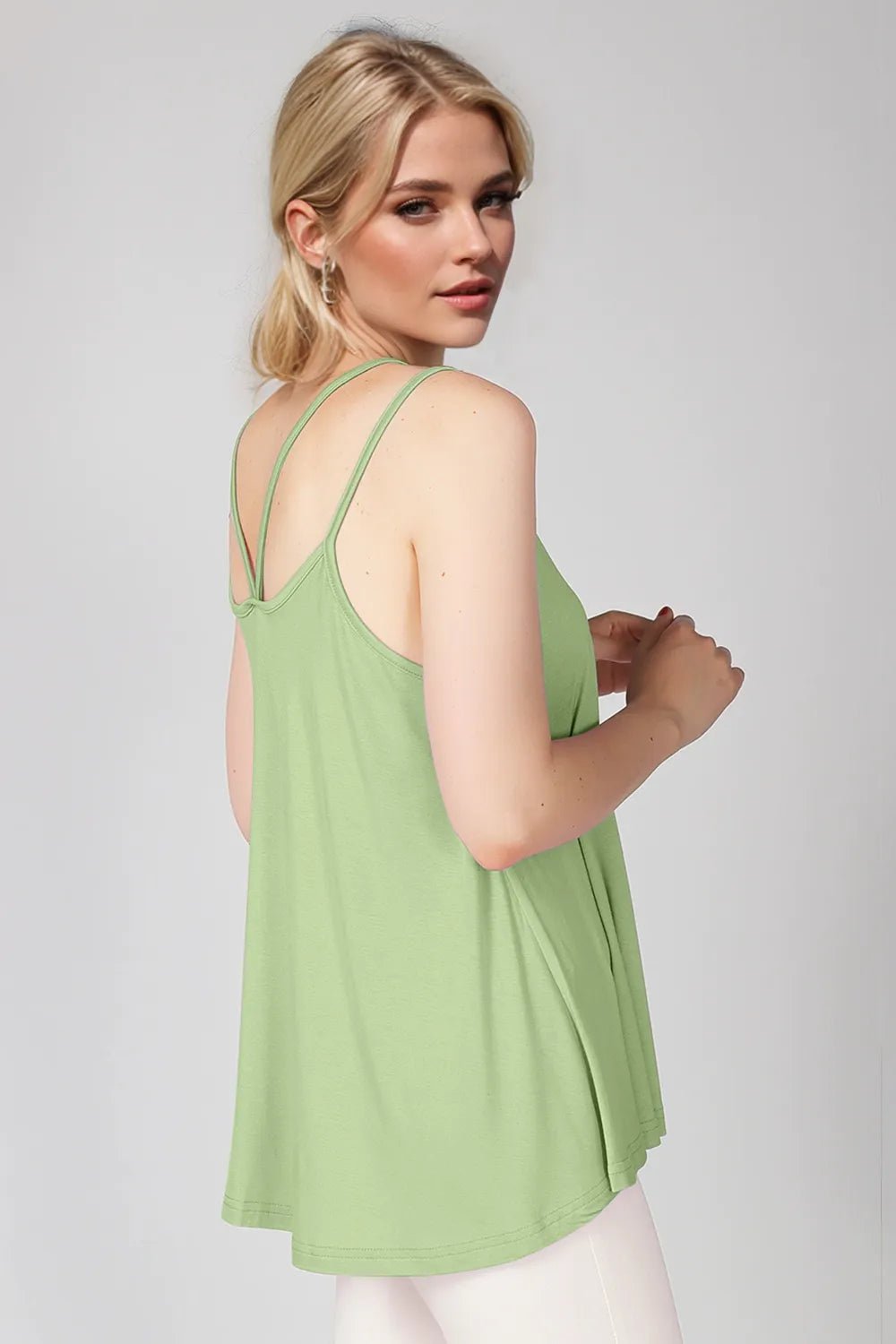 Basic Bae Bamboo Scoop Neck Double Spaghetti Straps Cami - TheMomCo.