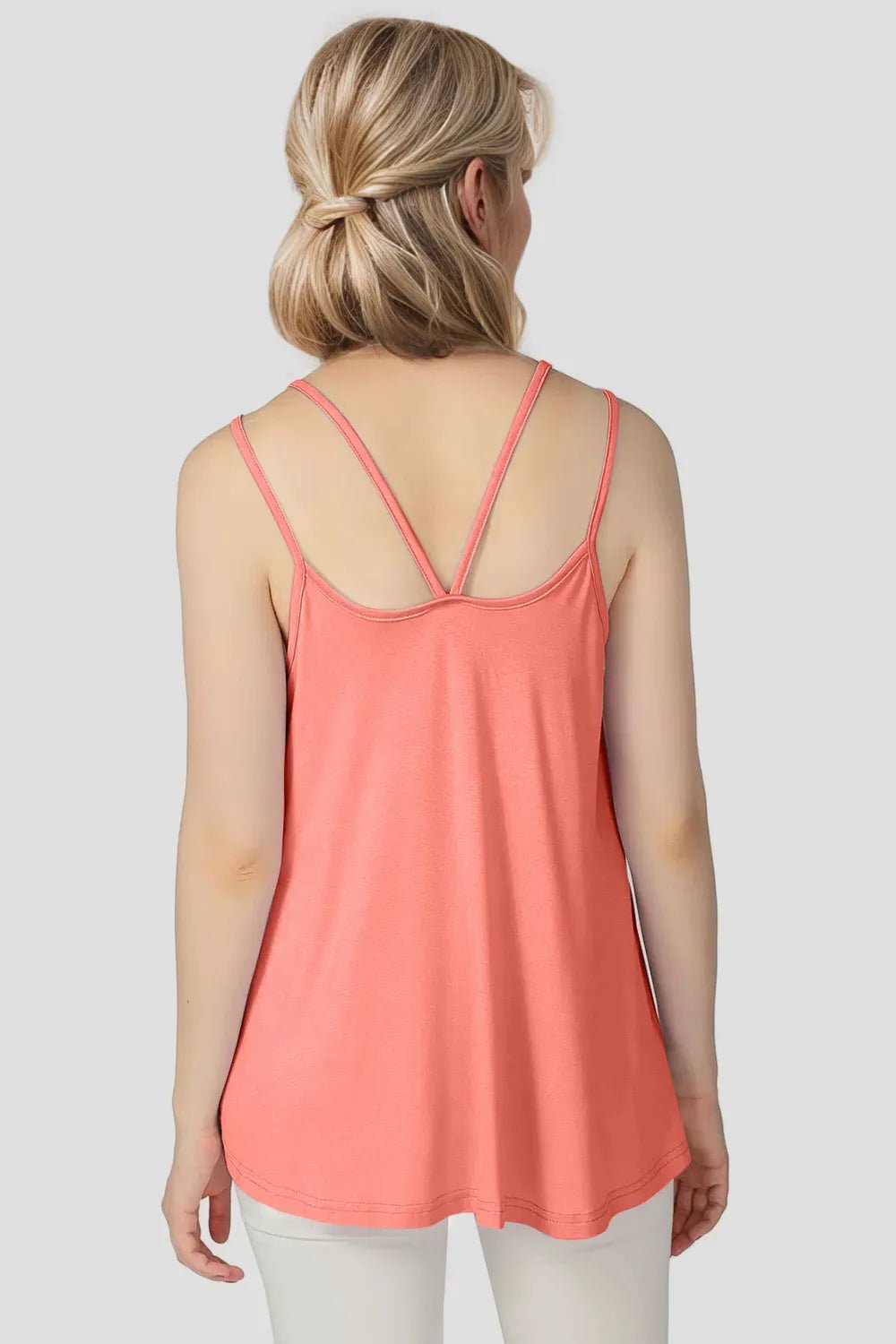 Basic Bae Bamboo Scoop Neck Double Spaghetti Straps Cami - TheMomCo.