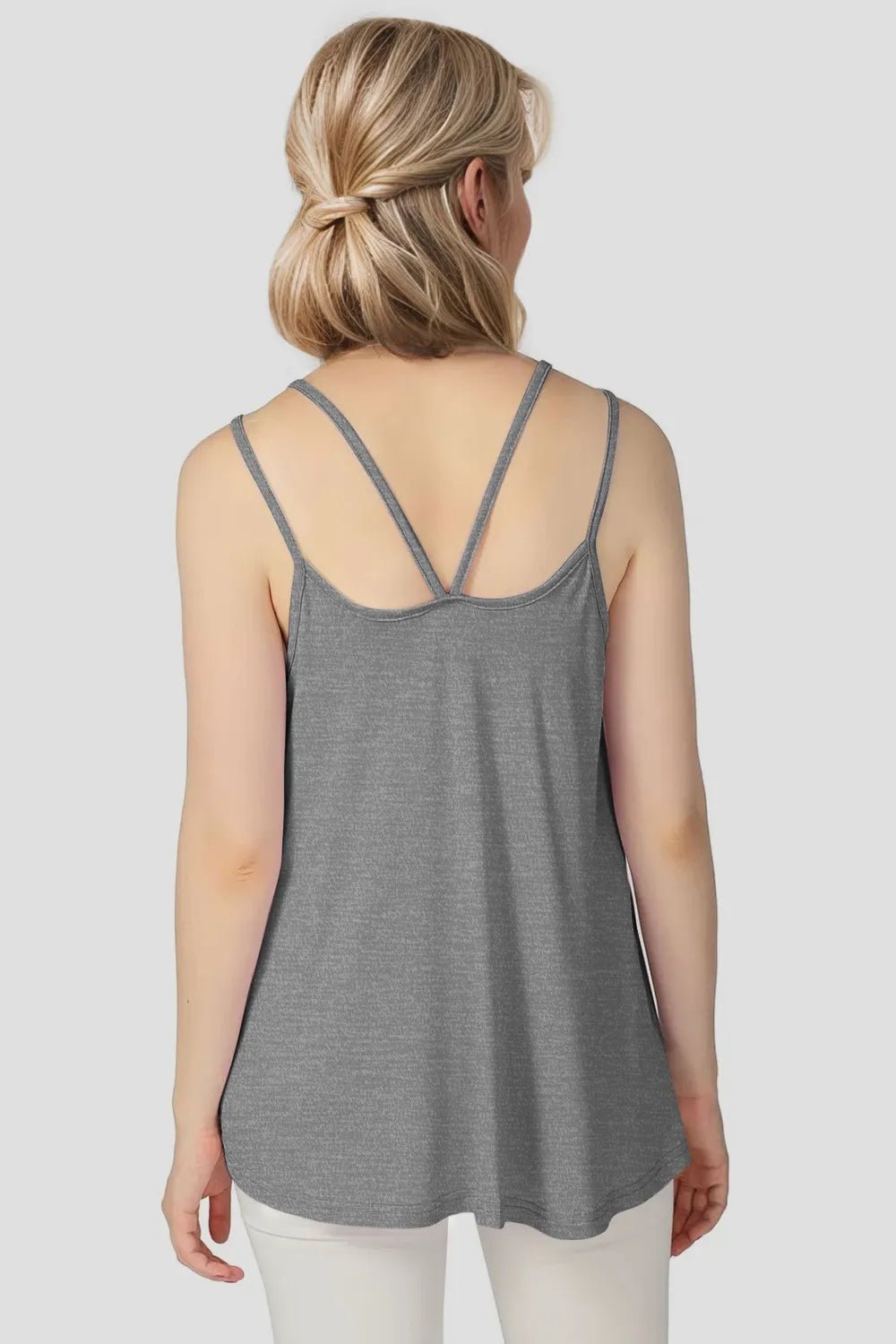 Basic Bae Bamboo Scoop Neck Double Spaghetti Straps Cami - TheMomCo.