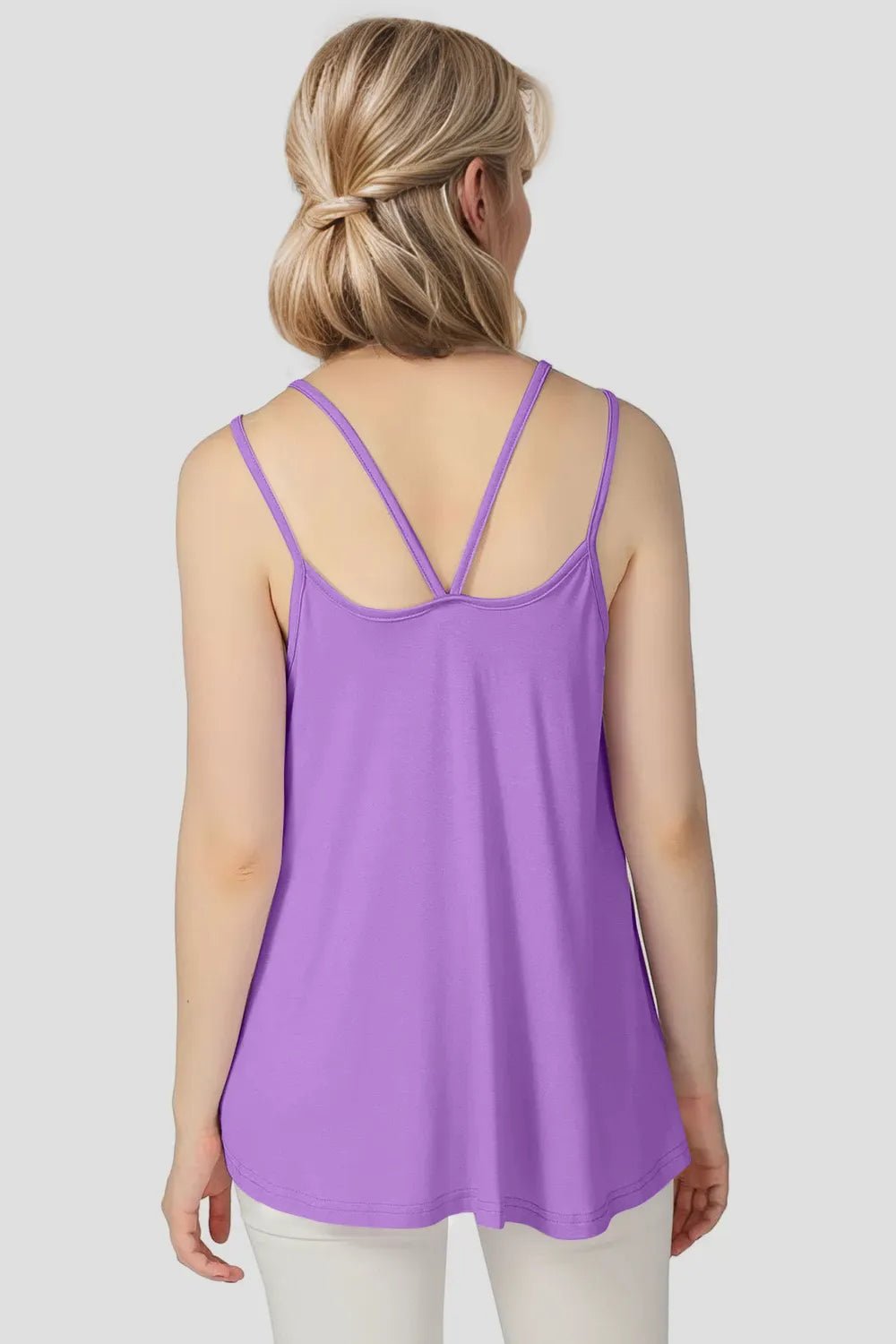 Basic Bae Bamboo Scoop Neck Double Spaghetti Straps Cami - TheMomCo.