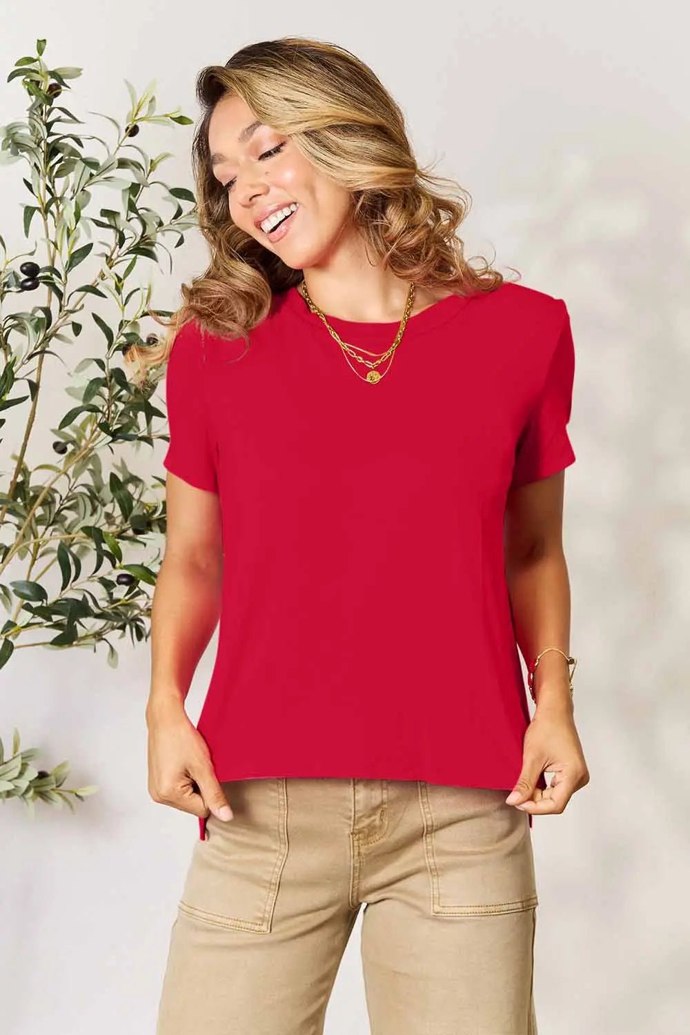 Basic Bae Full Size Round Neck Short Sleeve T-Shirt - TheMomCo.