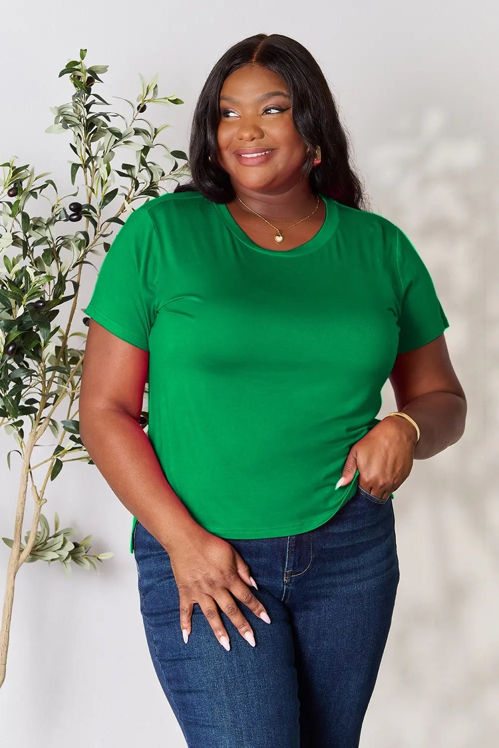 Basic Bae Full Size Round Neck Short Sleeve T-Shirt - TheMomCo.
