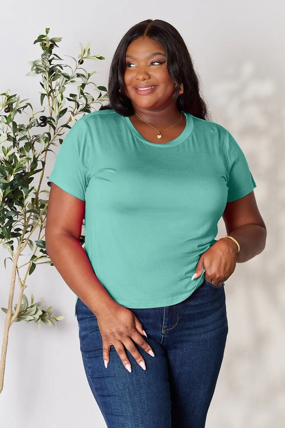Basic Bae Full Size Round Neck Short Sleeve T-Shirt - TheMomCo.