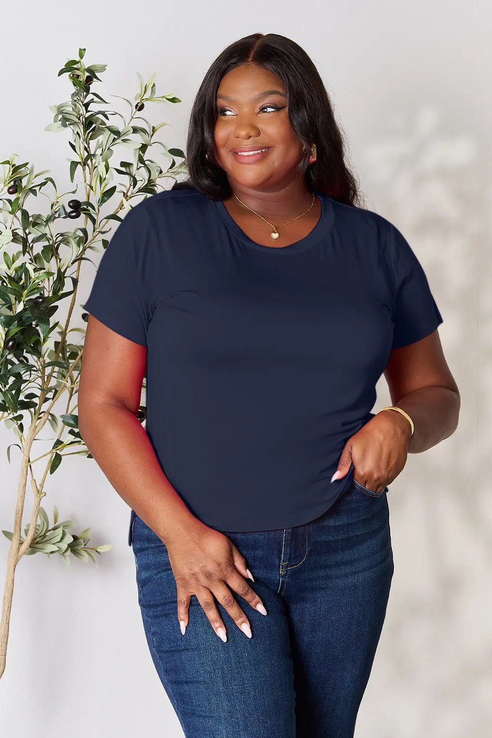 Basic Bae Full Size Round Neck Short Sleeve T-Shirt - TheMomCo.