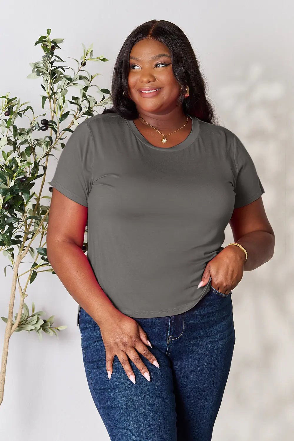 Basic Bae Full Size Round Neck Short Sleeve T-Shirt - TheMomCo.