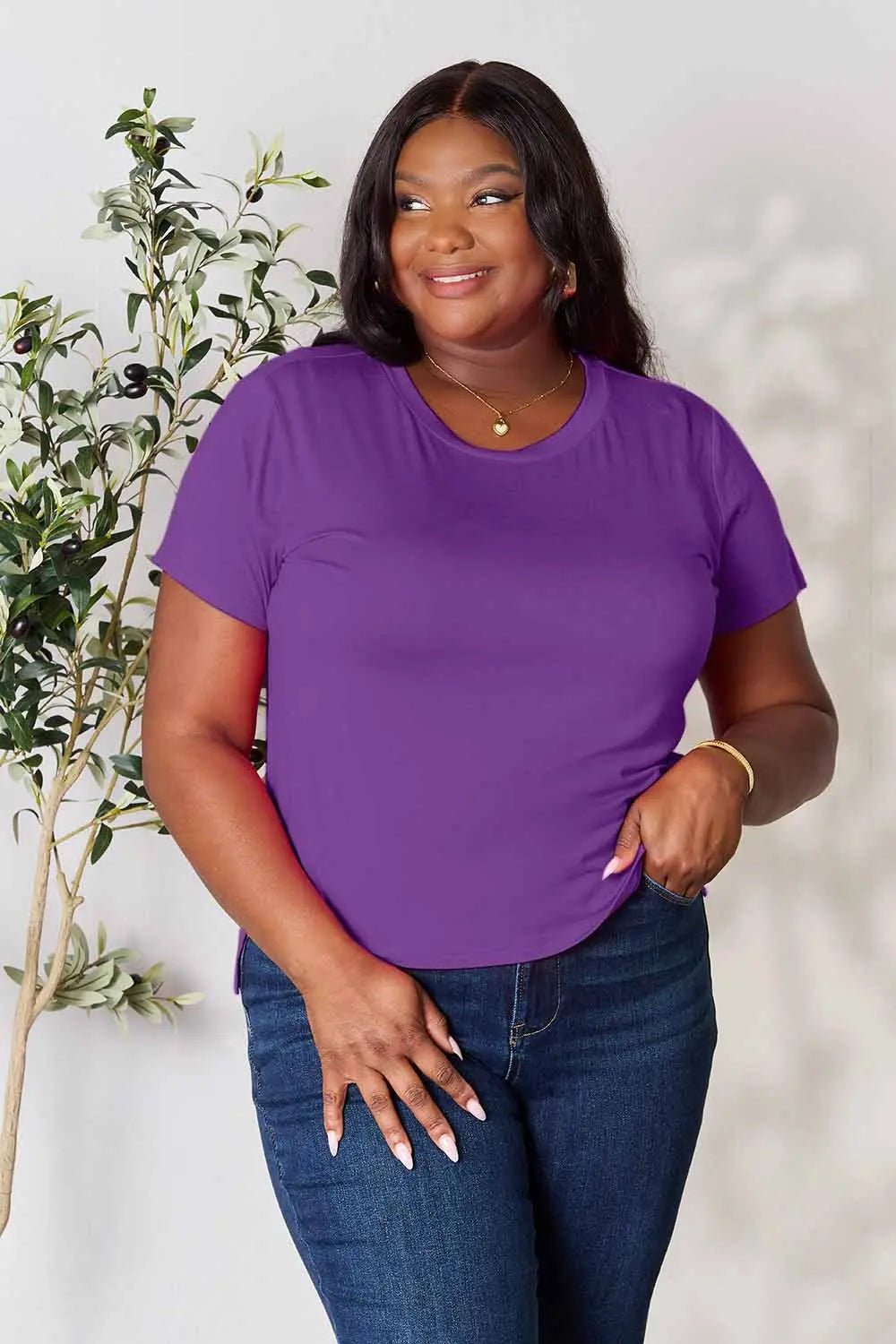 Basic Bae Full Size Round Neck Short Sleeve T-Shirt - TheMomCo.
