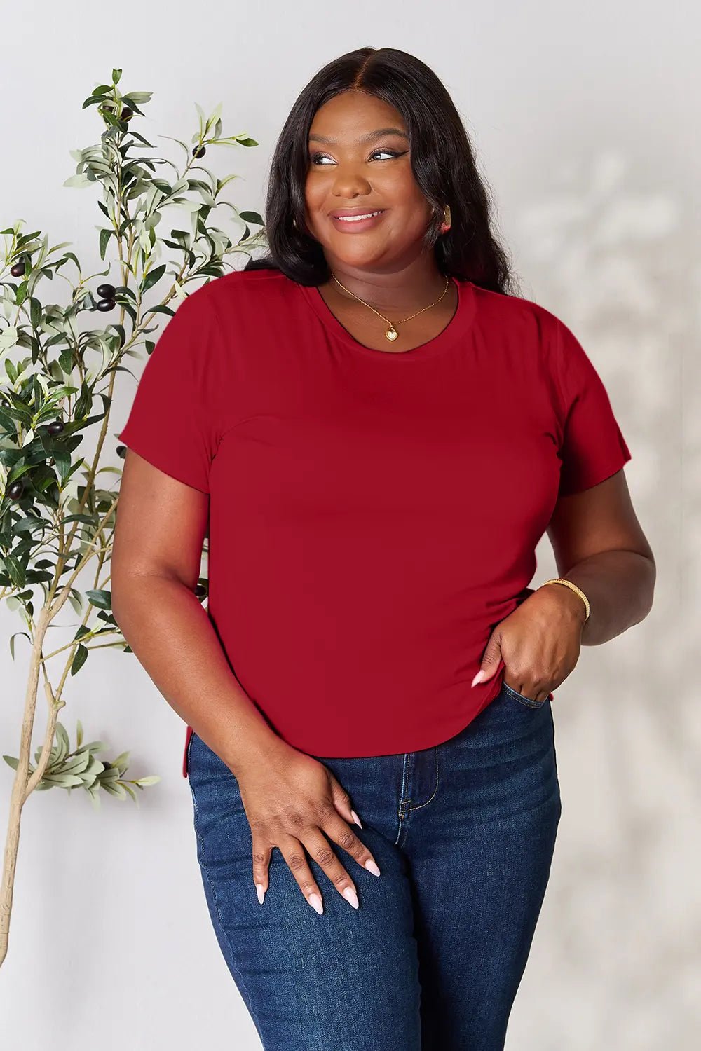 Basic Bae Full Size Round Neck Short Sleeve T-Shirt - TheMomCo.