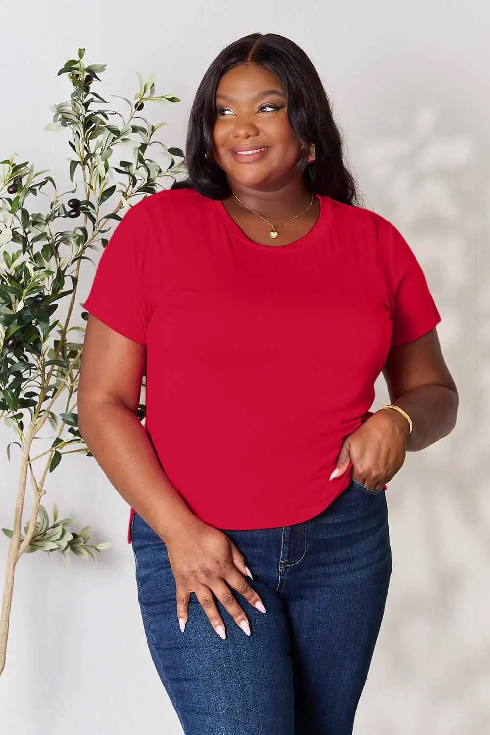 Basic Bae Full Size Round Neck Short Sleeve T-Shirt - TheMomCo.
