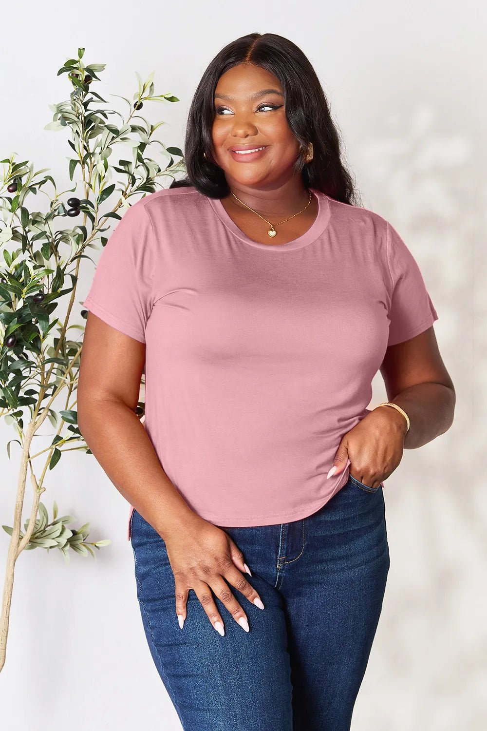 Basic Bae Full Size Round Neck Short Sleeve T-Shirt - TheMomCo.