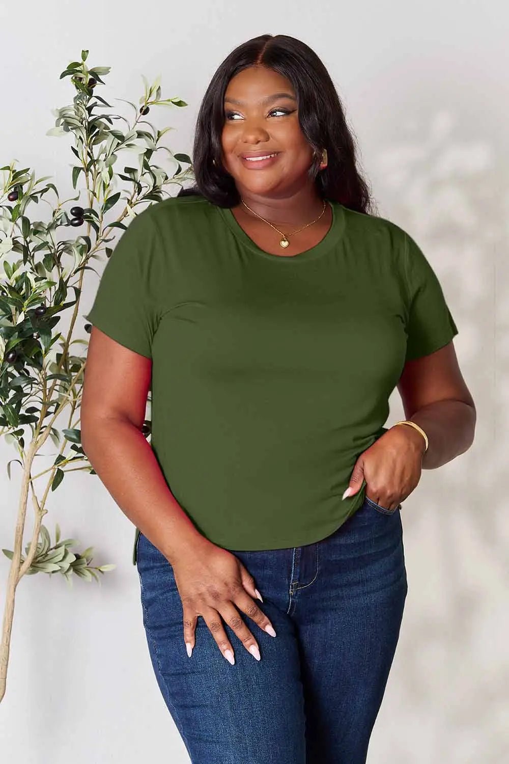Basic Bae Full Size Round Neck Short Sleeve T-Shirt - TheMomCo.