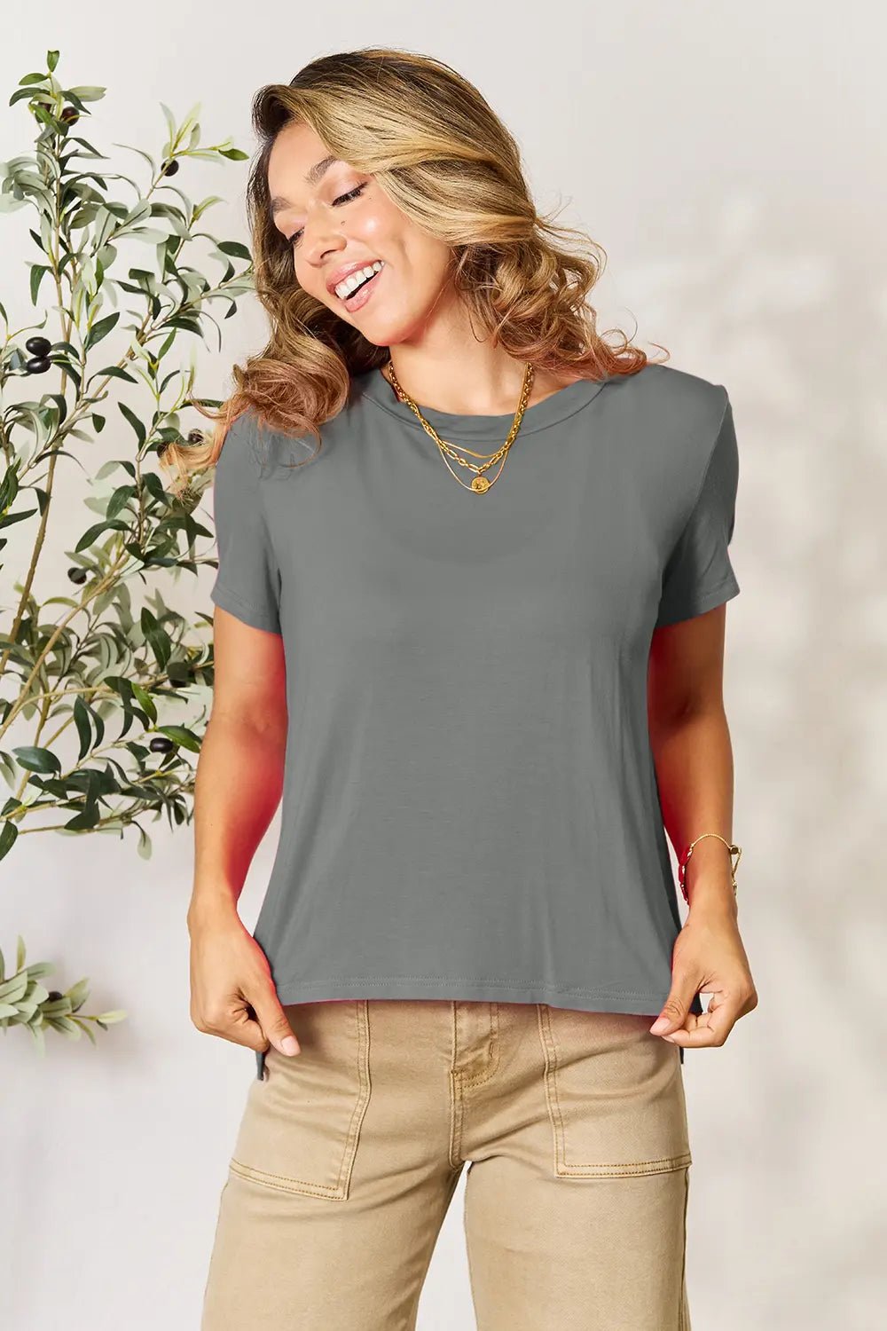Basic Bae Full Size Round Neck Short Sleeve T-Shirt - TheMomCo.