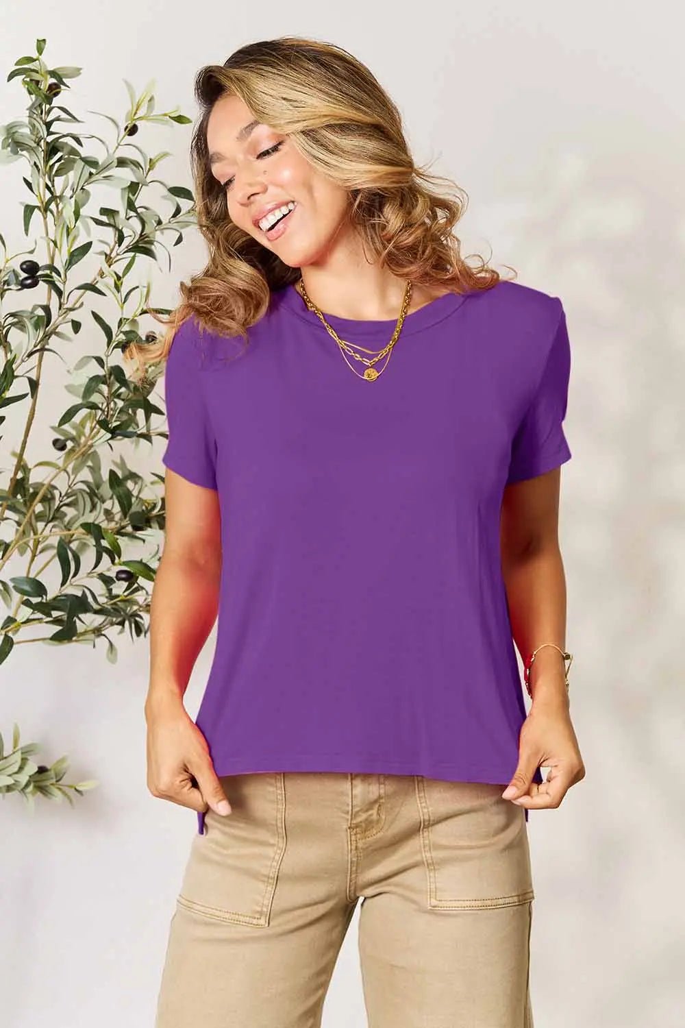 Basic Bae Full Size Round Neck Short Sleeve T-Shirt - TheMomCo.