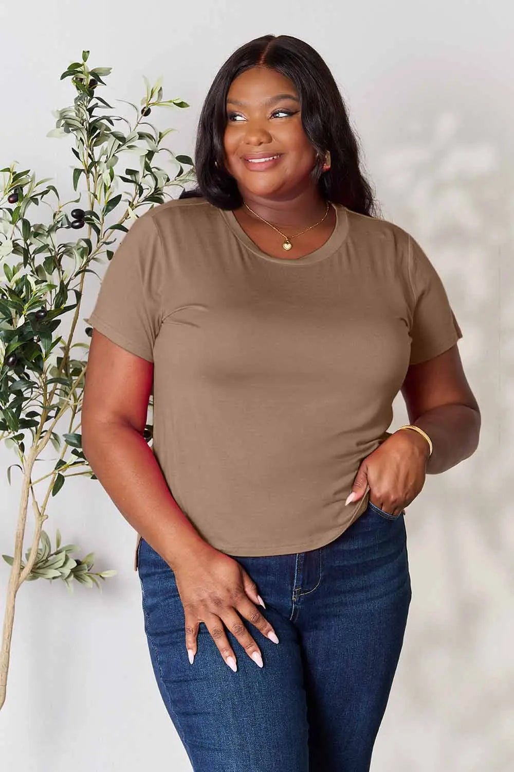 Basic Bae Full Size Round Neck Short Sleeve T-Shirt - TheMomCo.