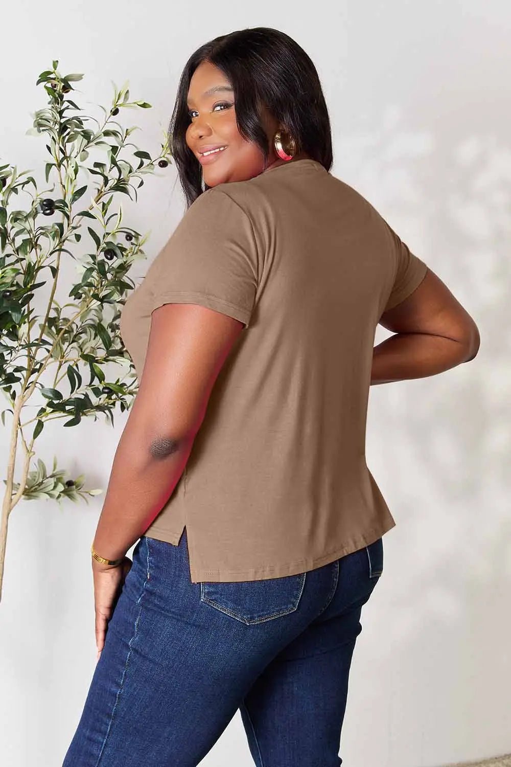 Basic Bae Full Size Round Neck Short Sleeve T-Shirt - TheMomCo.