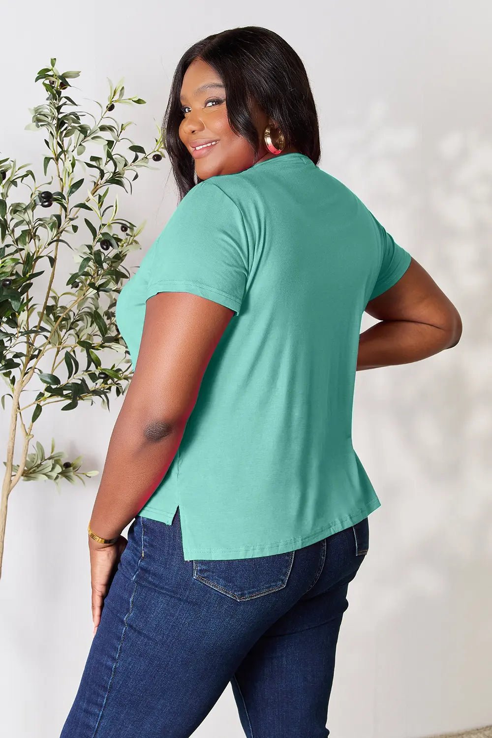 Basic Bae Full Size Round Neck Short Sleeve T-Shirt - TheMomCo.