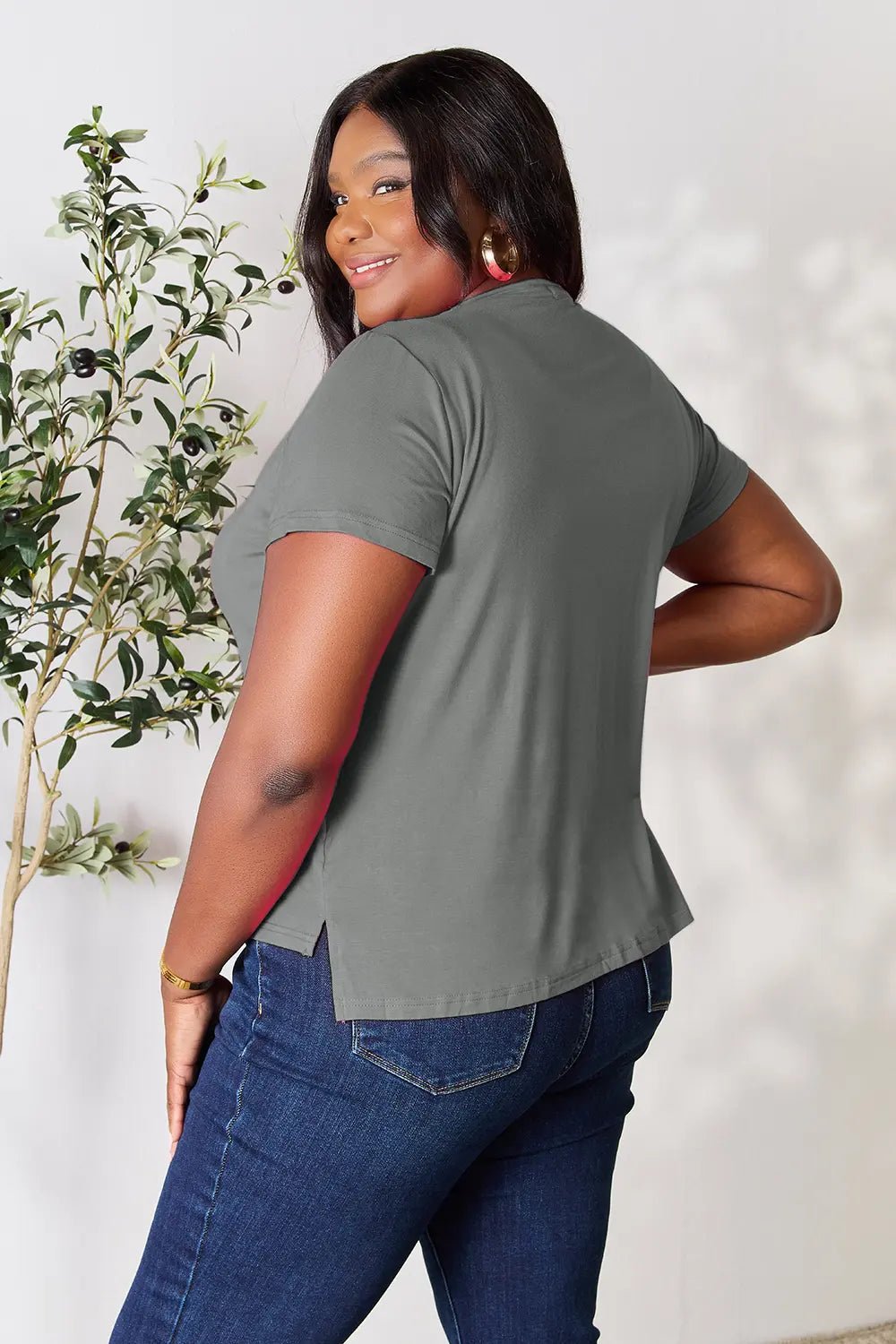 Basic Bae Full Size Round Neck Short Sleeve T-Shirt - TheMomCo.
