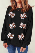 Bow Round Neck Long Sleeve Sweatshirt - TheMomCo.