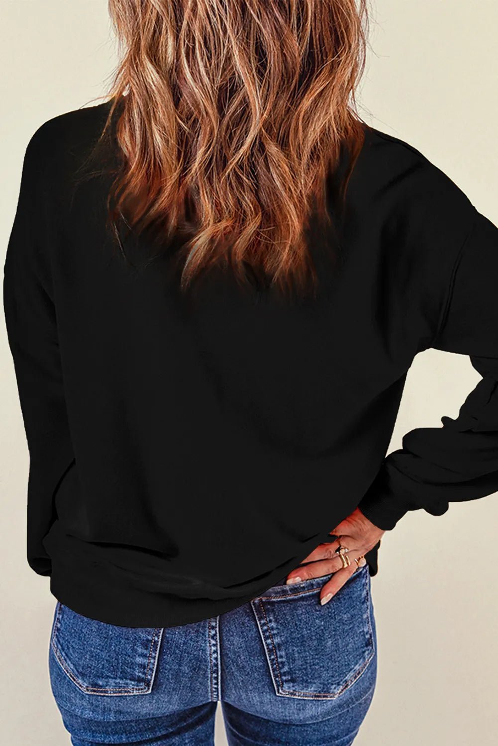 Bow Round Neck Long Sleeve Sweatshirt - TheMomCo.