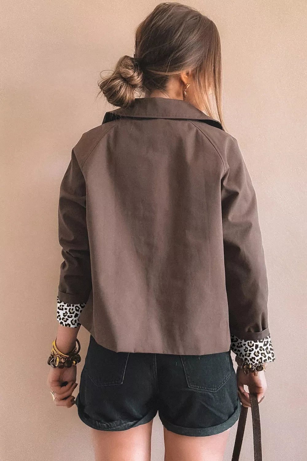 Button Up Raglan Sleeve Shacket - TheMomCo.