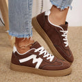 Casual Lace-Up Flats Sneakers - TheMomCo.