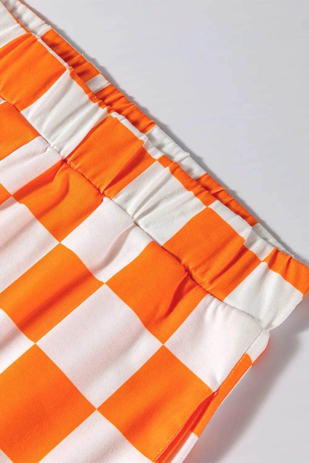 Checkerboard V Neck Loose Tee and Shorts Set - TheMomCo.