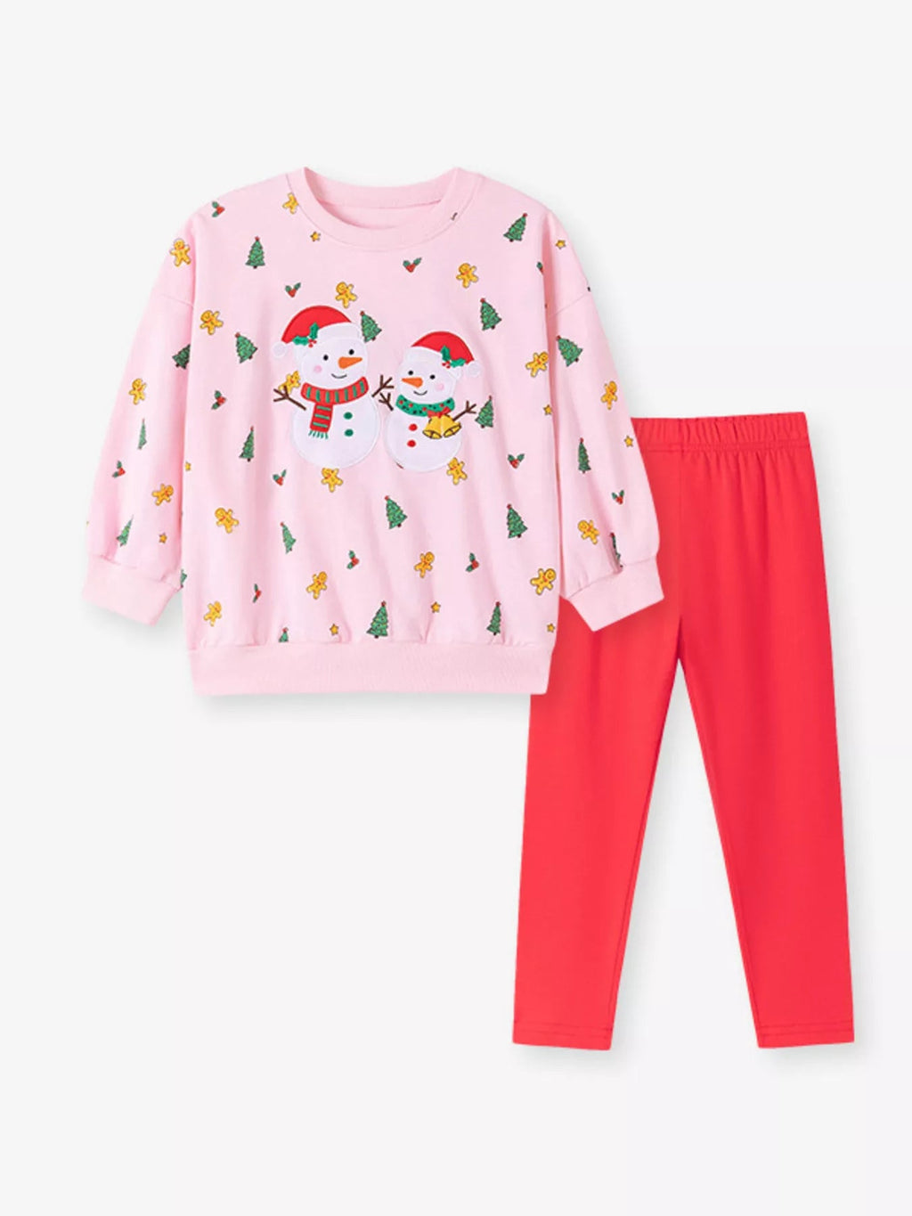Children's Christmas Snowman Sweatshirt and Leggings Two-Piece Set - TheMomCo.