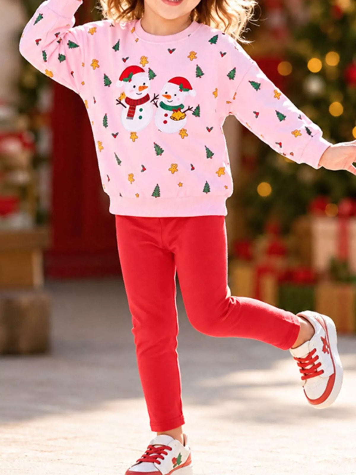 Children's Christmas Snowman Sweatshirt and Leggings Two-Piece Set - TheMomCo.