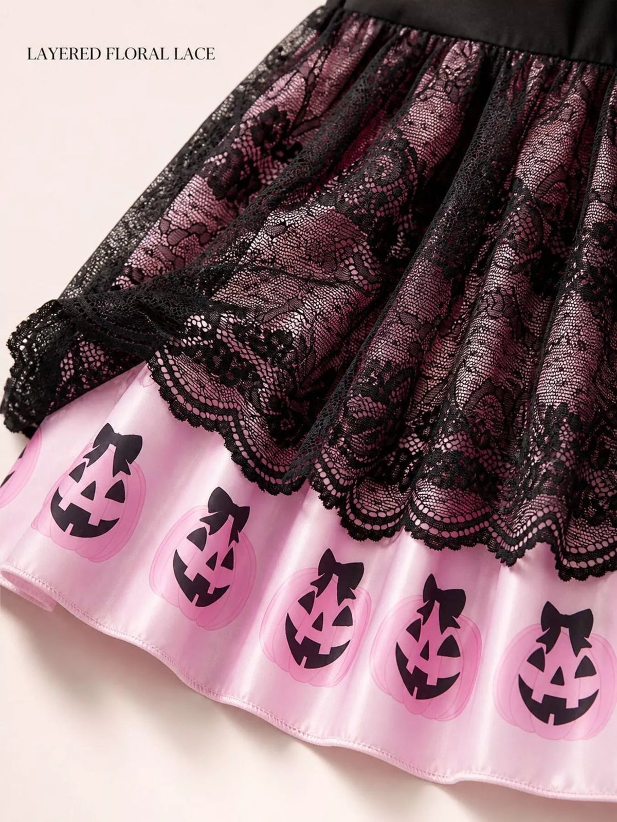 Children's Halloween Lolita Style Pumpkin Print Dress - TheMomCo.