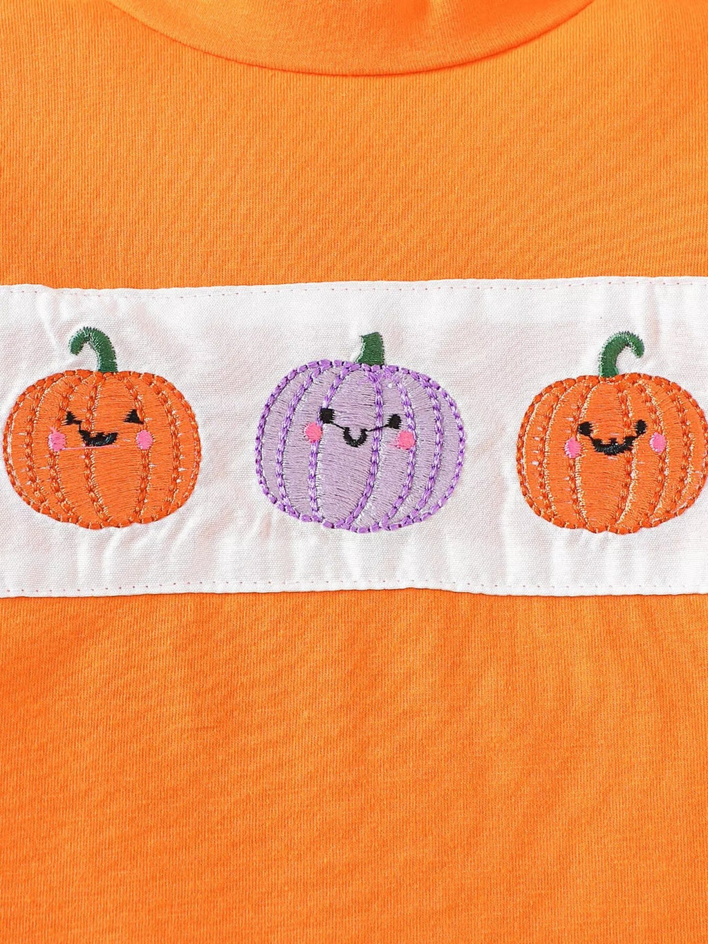 Children's Halloween Pumpkin Long Sleeve Top and Spiderweb Bell Bottom Set - TheMomCo.