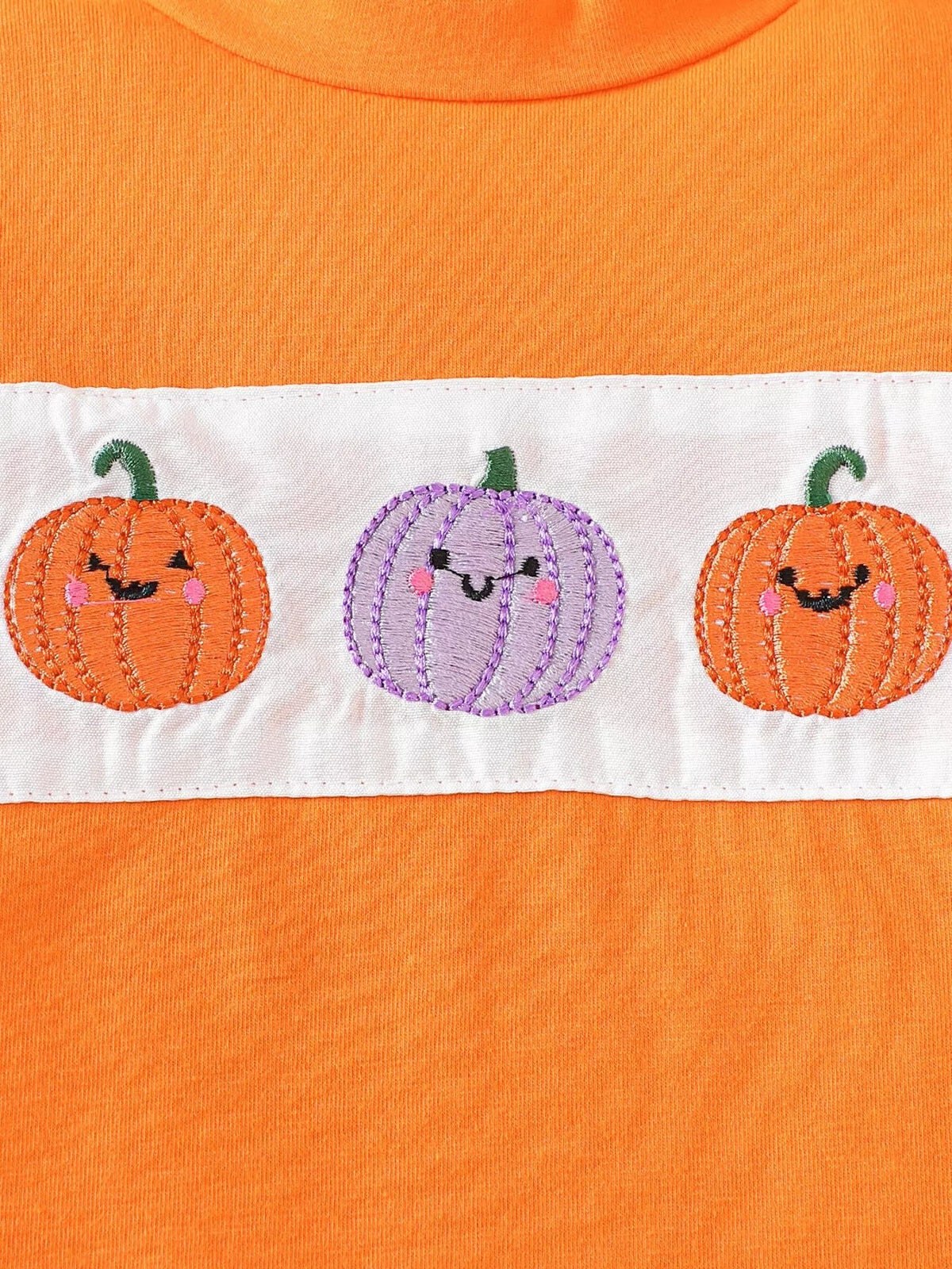 Children's Halloween Pumpkin Long Sleeve Top and Spiderweb Bell Bottom Set - TheMomCo.