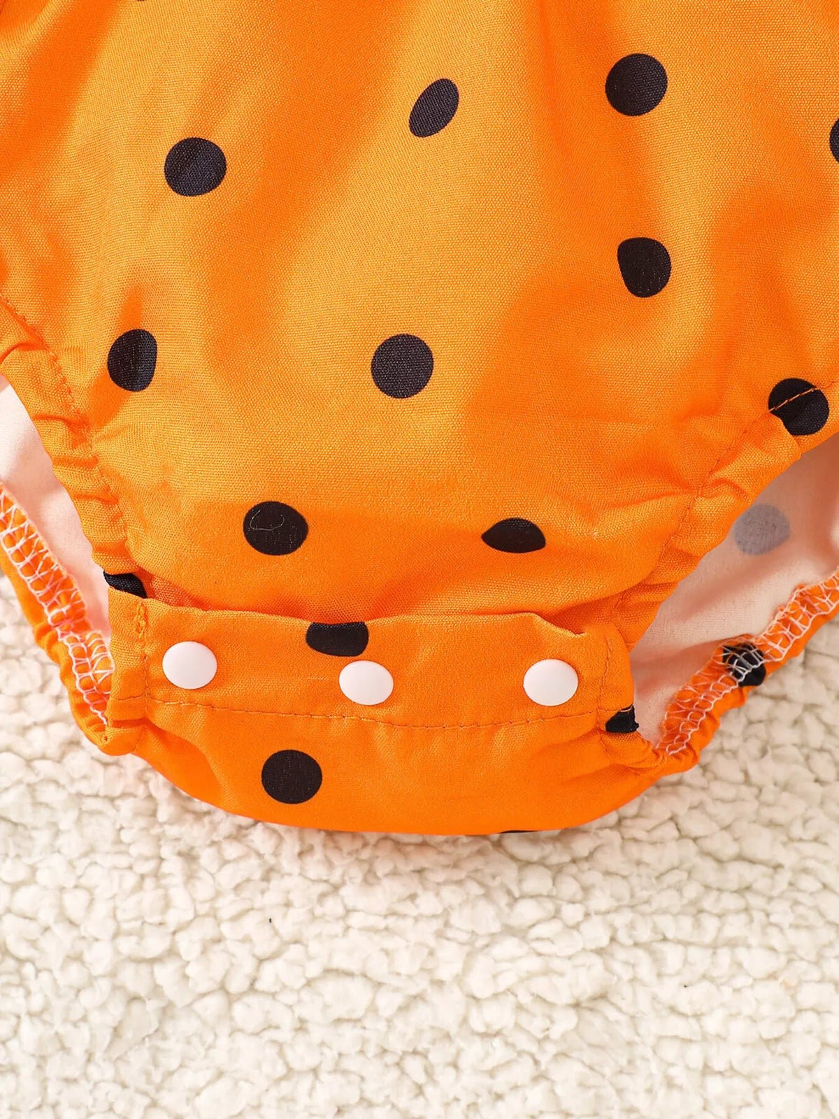 Children's Halloween Pumpkin Polka Dot Bodysuit and Headband Set - TheMomCo.