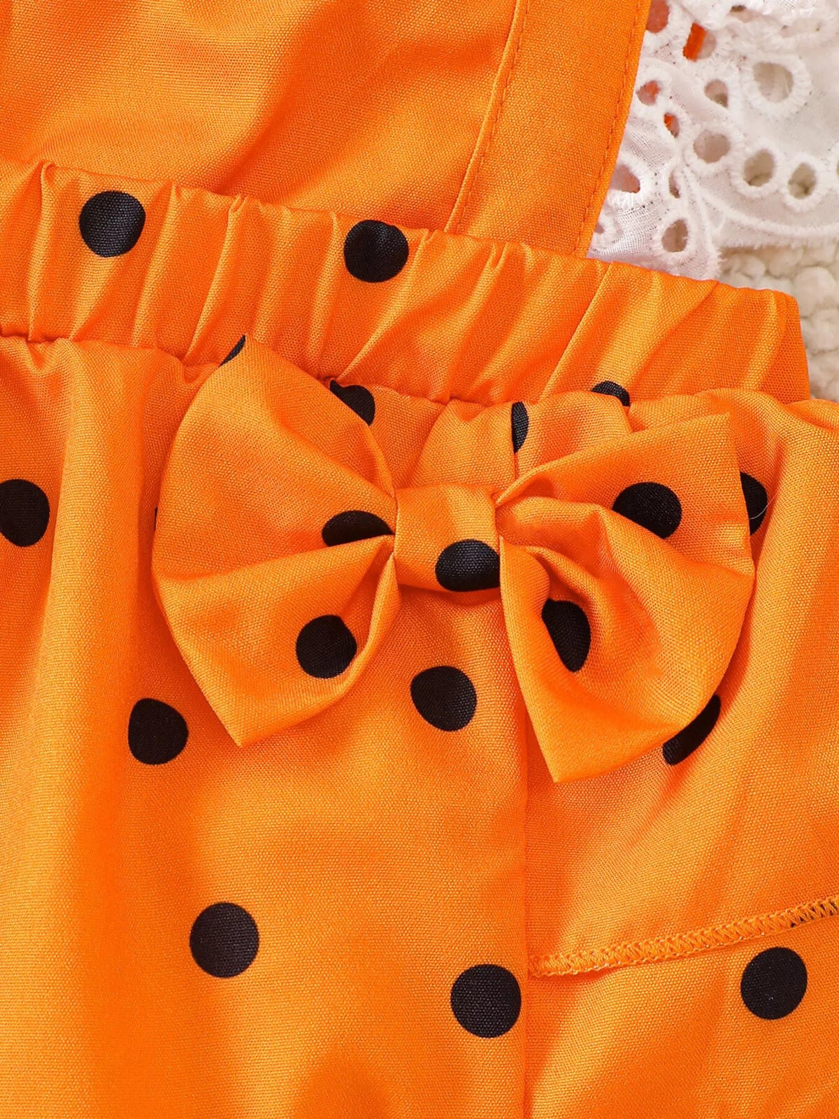 Children's Halloween Pumpkin Polka Dot Bodysuit and Headband Set - TheMomCo.