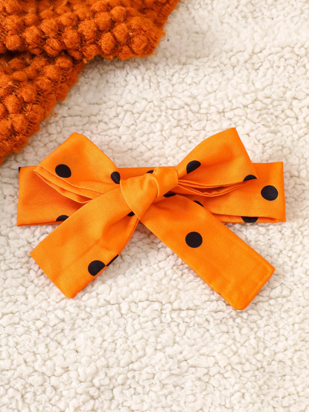 Children's Halloween Pumpkin Polka Dot Bodysuit and Headband Set - TheMomCo.