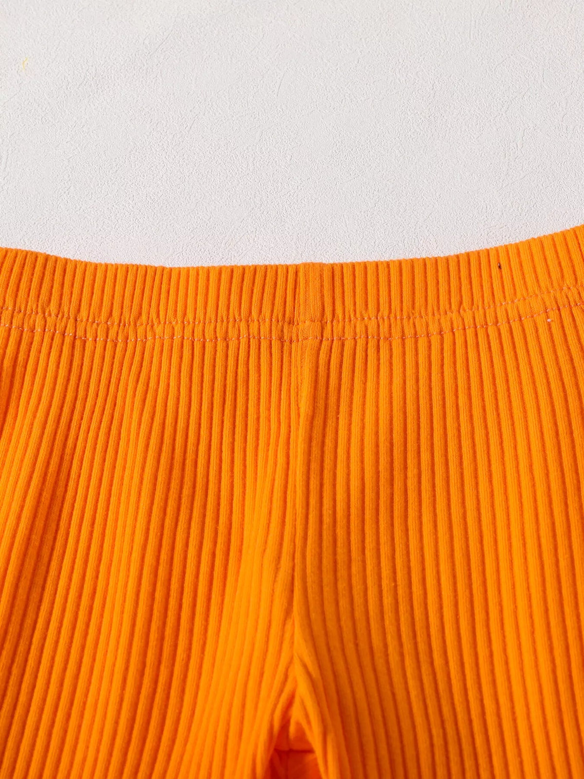 Children's Howdy Pumpkin Graphic Long Sleeve Sweatshirt and Ribbed Bell Pants Set - TheMomCo.