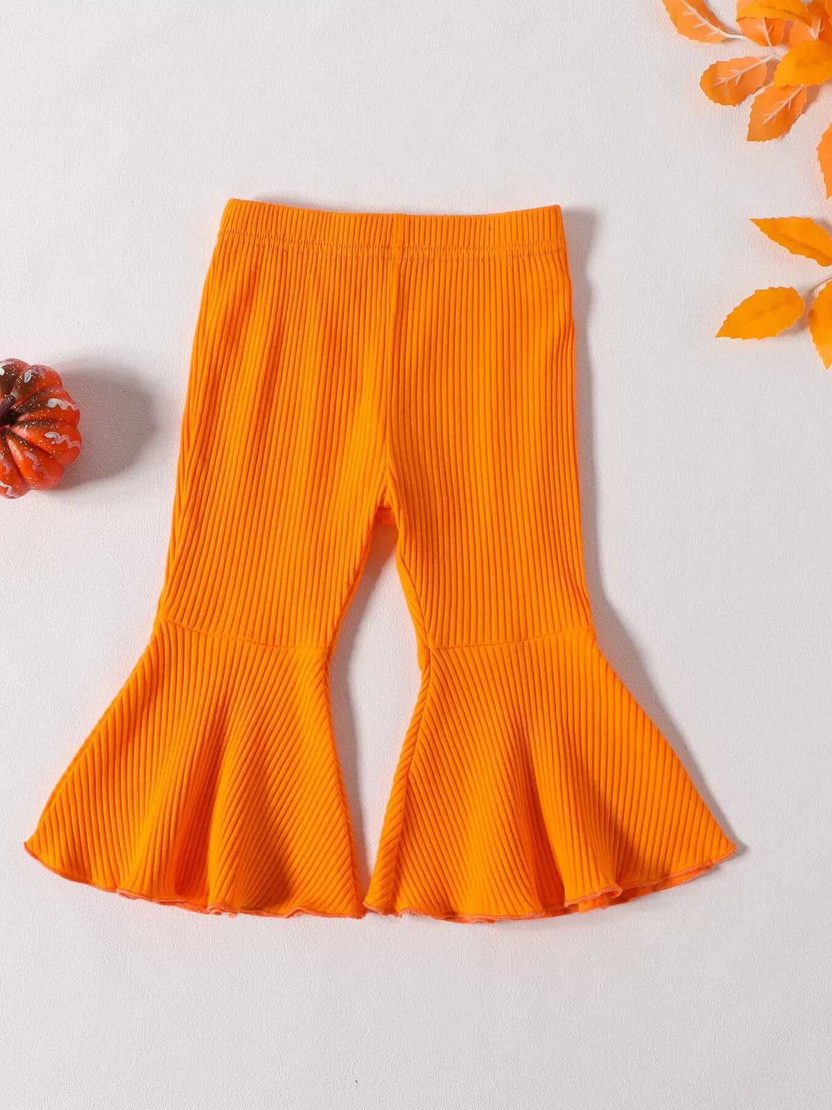 Children's Howdy Pumpkin Graphic Long Sleeve Sweatshirt and Ribbed Bell Pants Set - TheMomCo.