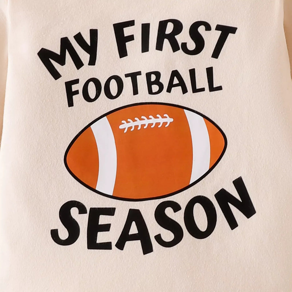 Children's My First Football Season Bodysuit and Pants Set with Hat - TheMomCo.
