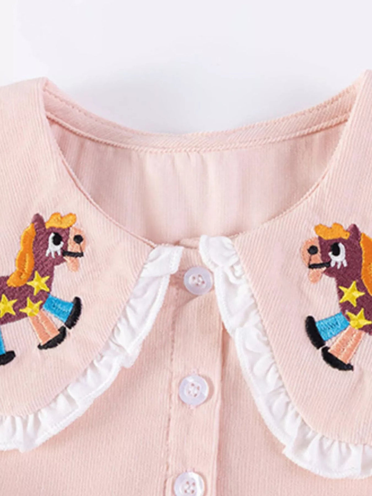 Children's Pony Embroidered Top and Flare Pants Set - TheMomCo.